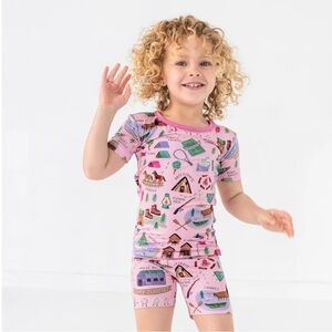 Little Sleepies Pink Camp Sleepies PJ Set NWT 2T